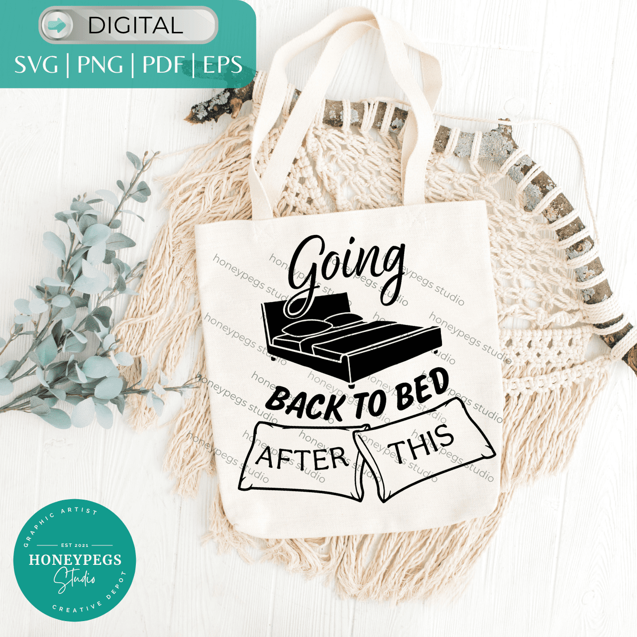 Back To Bed SVG vector digital