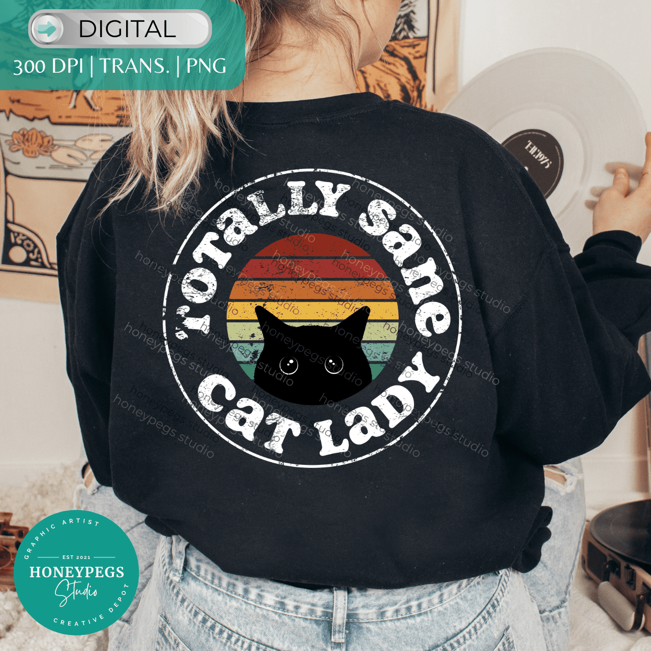 Totally Sane Cat Lady PNG transfer