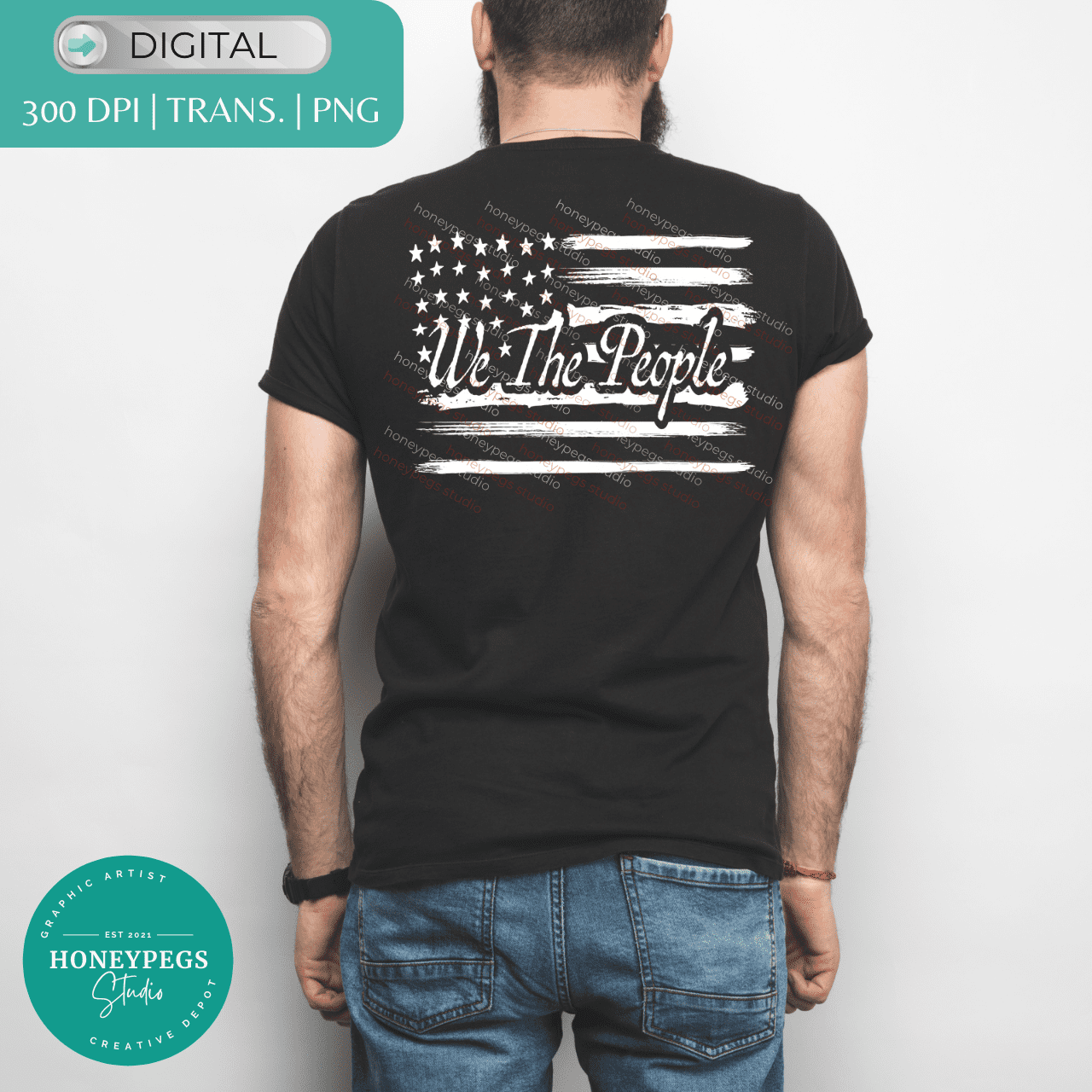 We The People Flag PNG sublimation transfer image