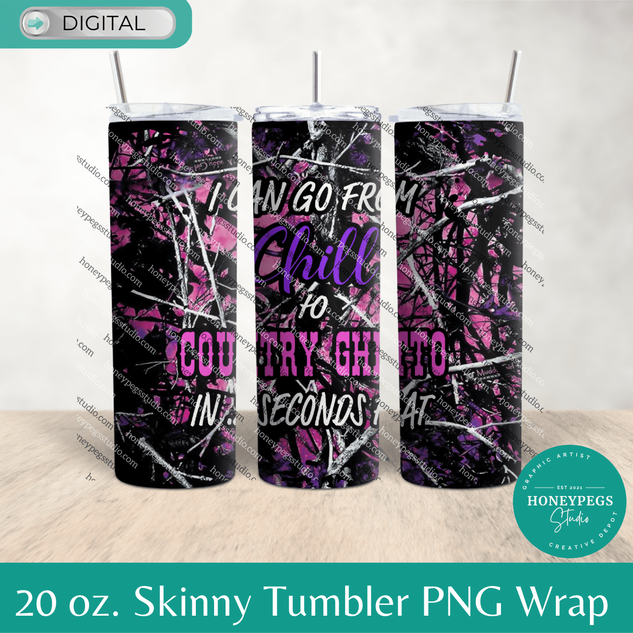 20 oz Skinny Chill To Country Ghetto PNG