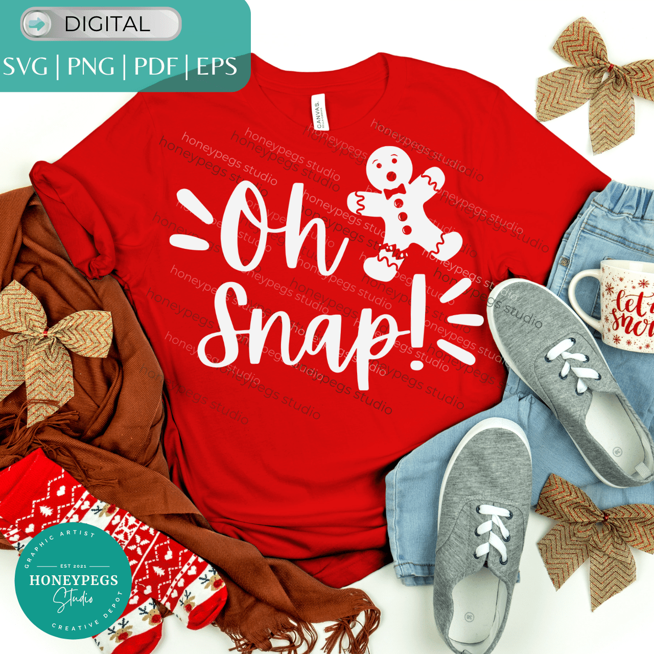 Oh Snap Gingerbread SVG vector cut