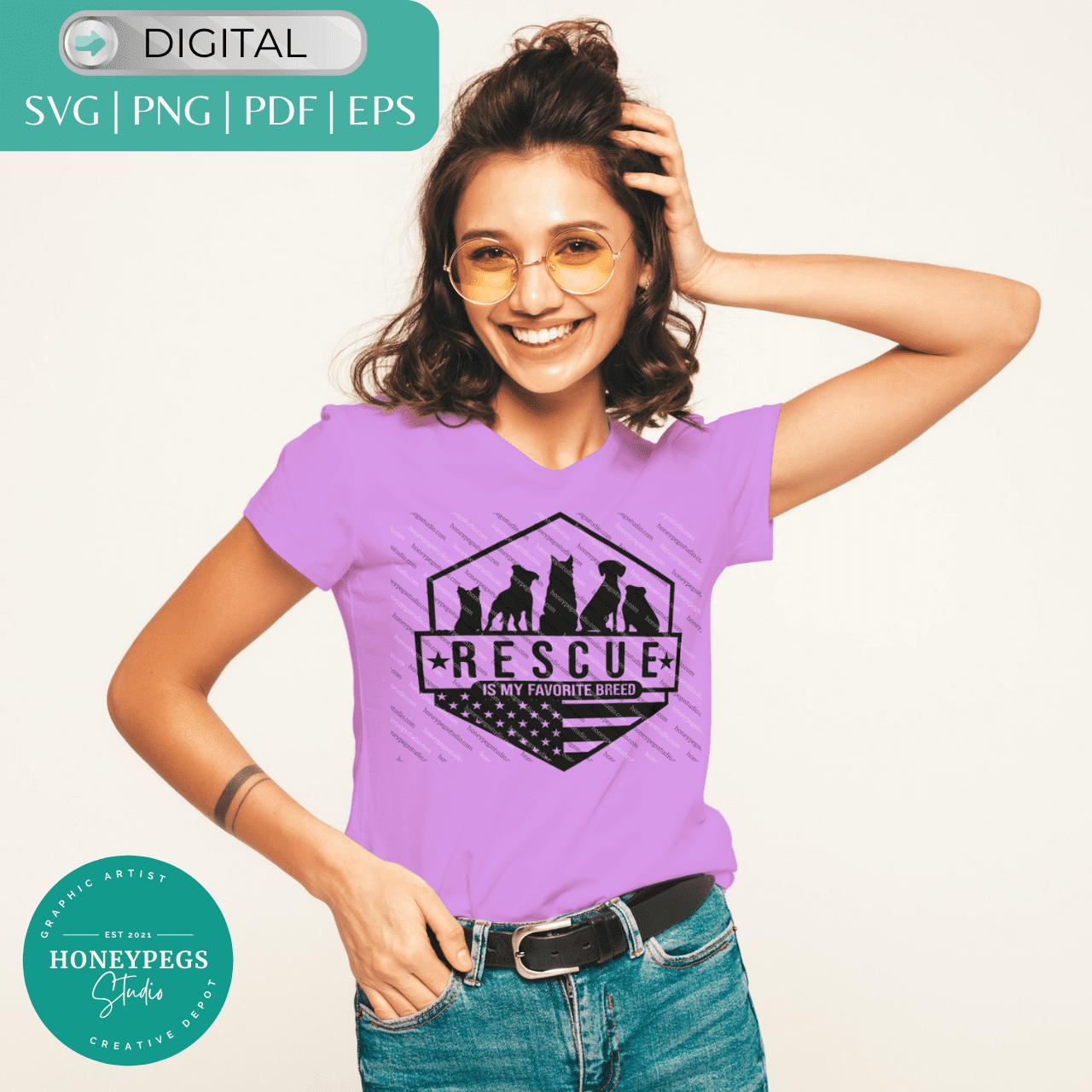 rescue is my favorute breed svg rescue dog cricut cut honeypegs studio vector design sublimation print dog lover svg dog lover sublimation dog mom dog badge dad rescue dog volunteer svg PNG
