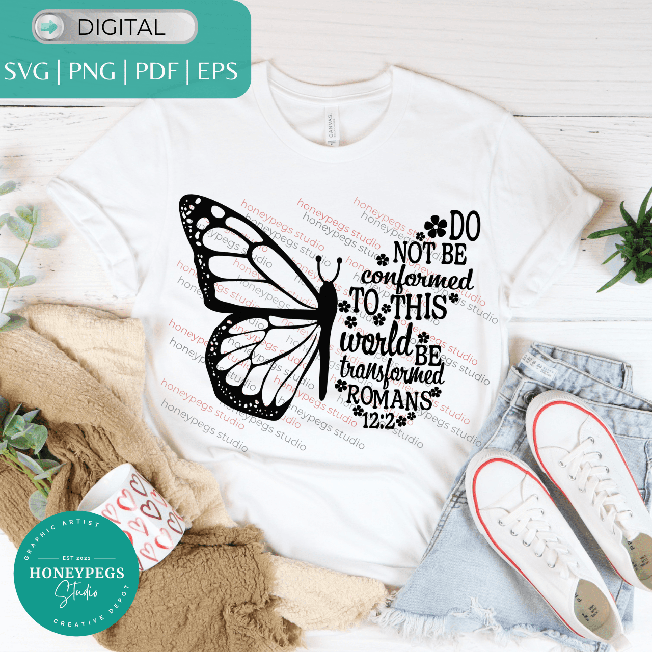 Christian Romans Butterfly SVG/PNG