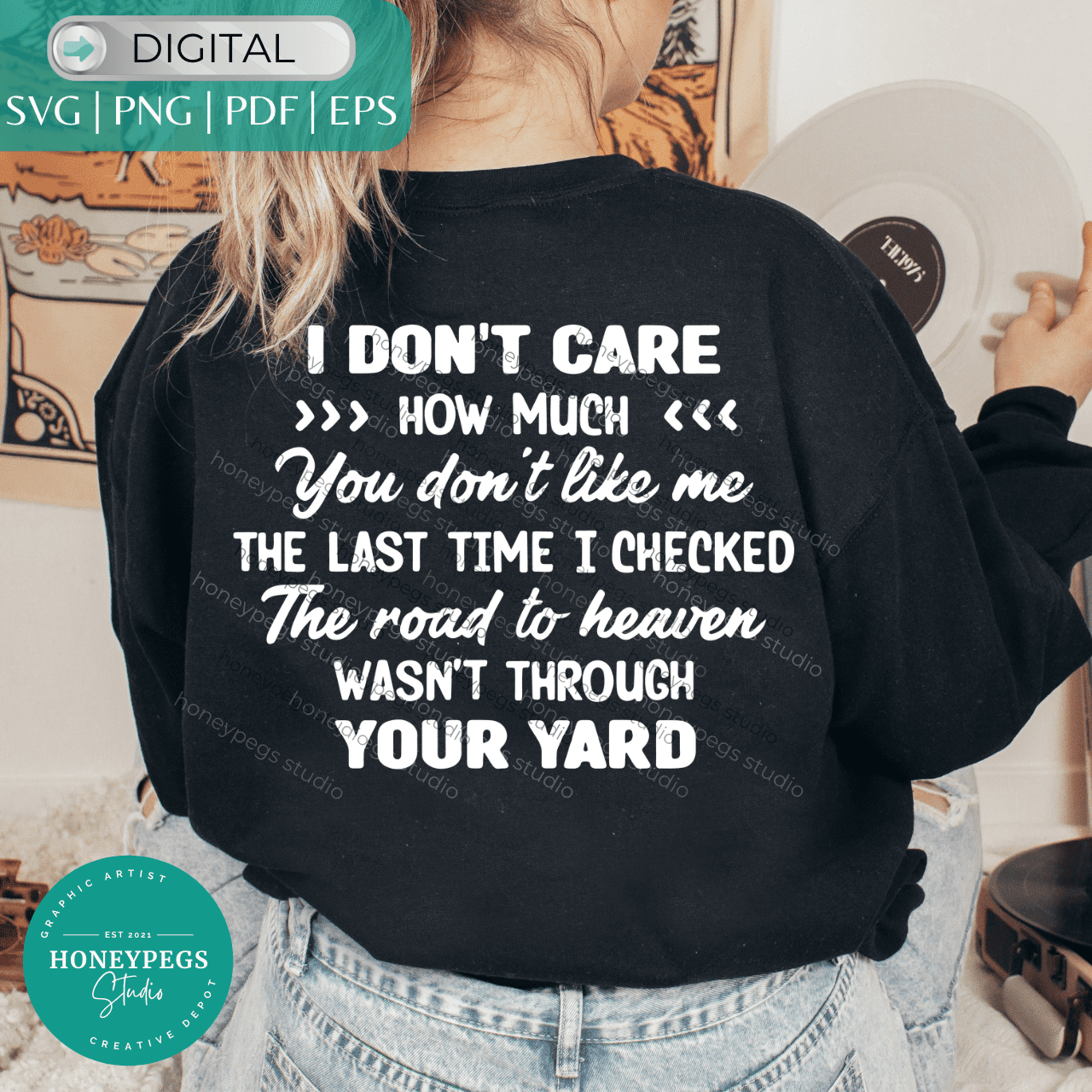 I Don't Care SVG cricut cut download