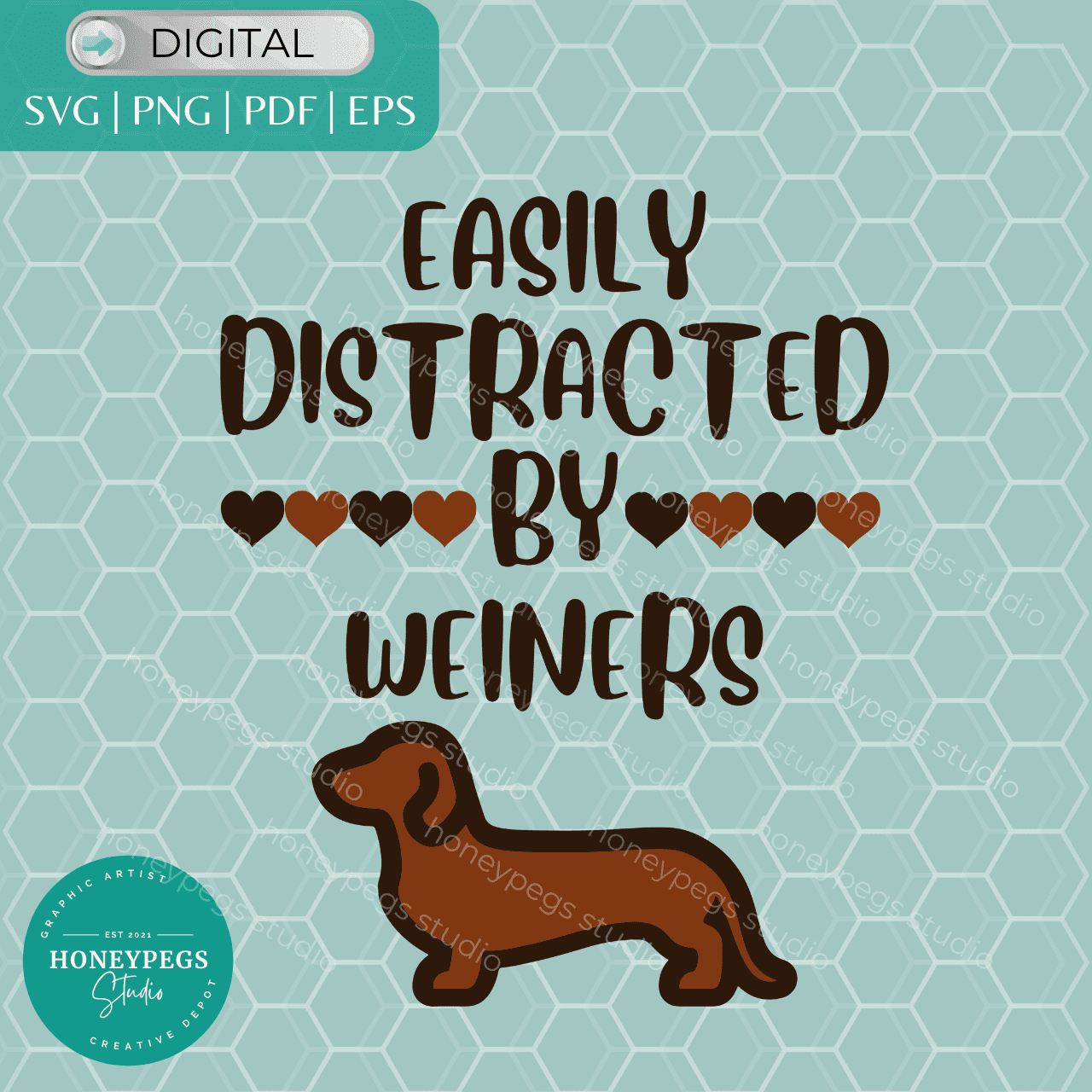 easily distracted by weiners svg cricut cut file digital download