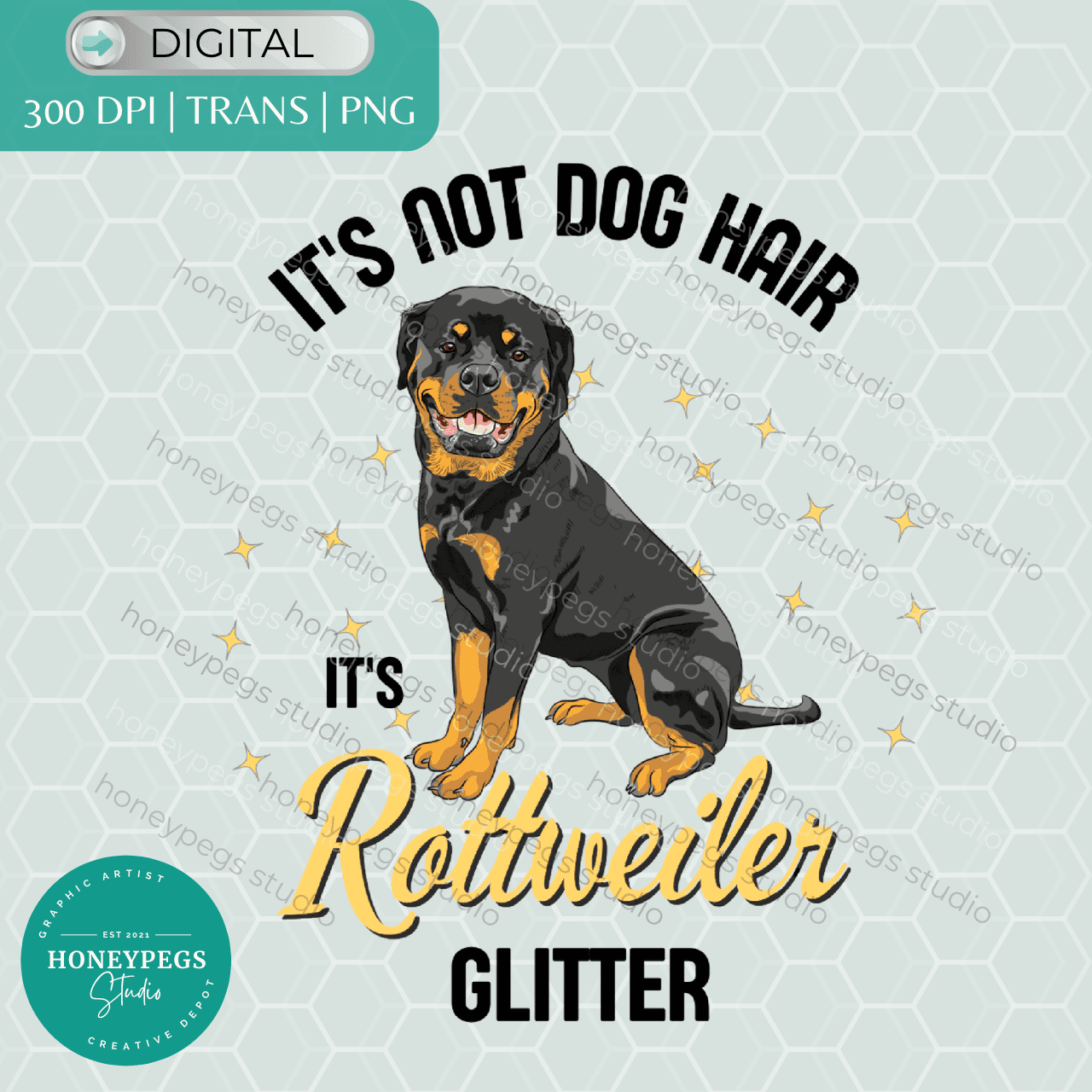 That's Rottweiler Glitter PNG image