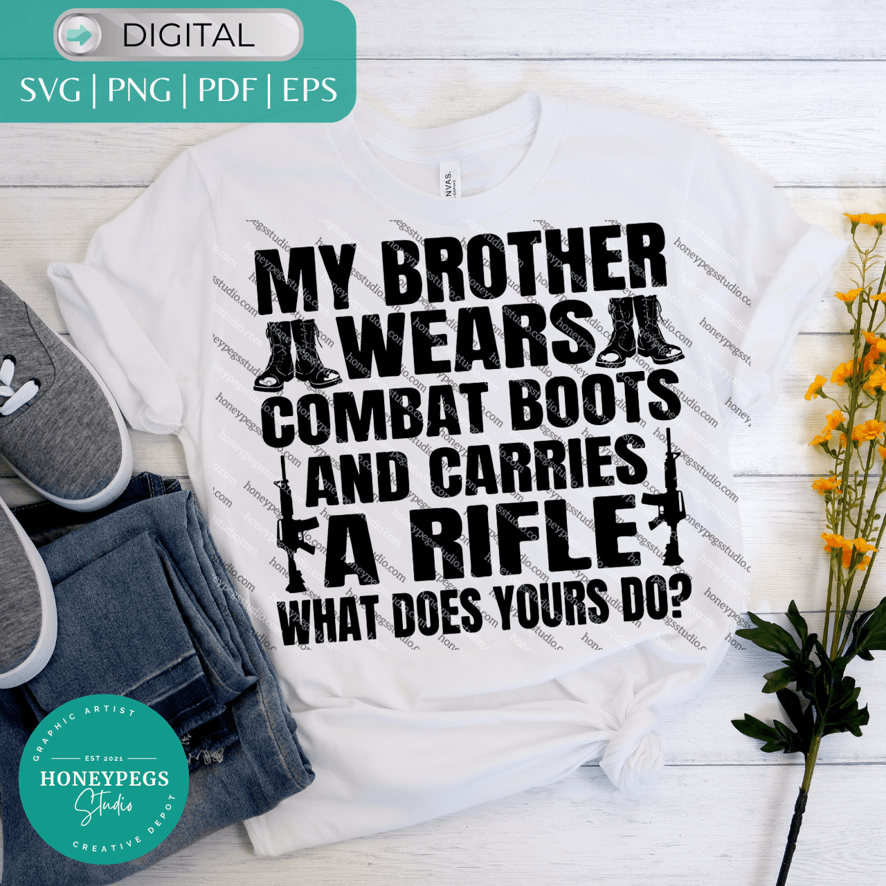 My Brother Wears Combat Boots SVG
