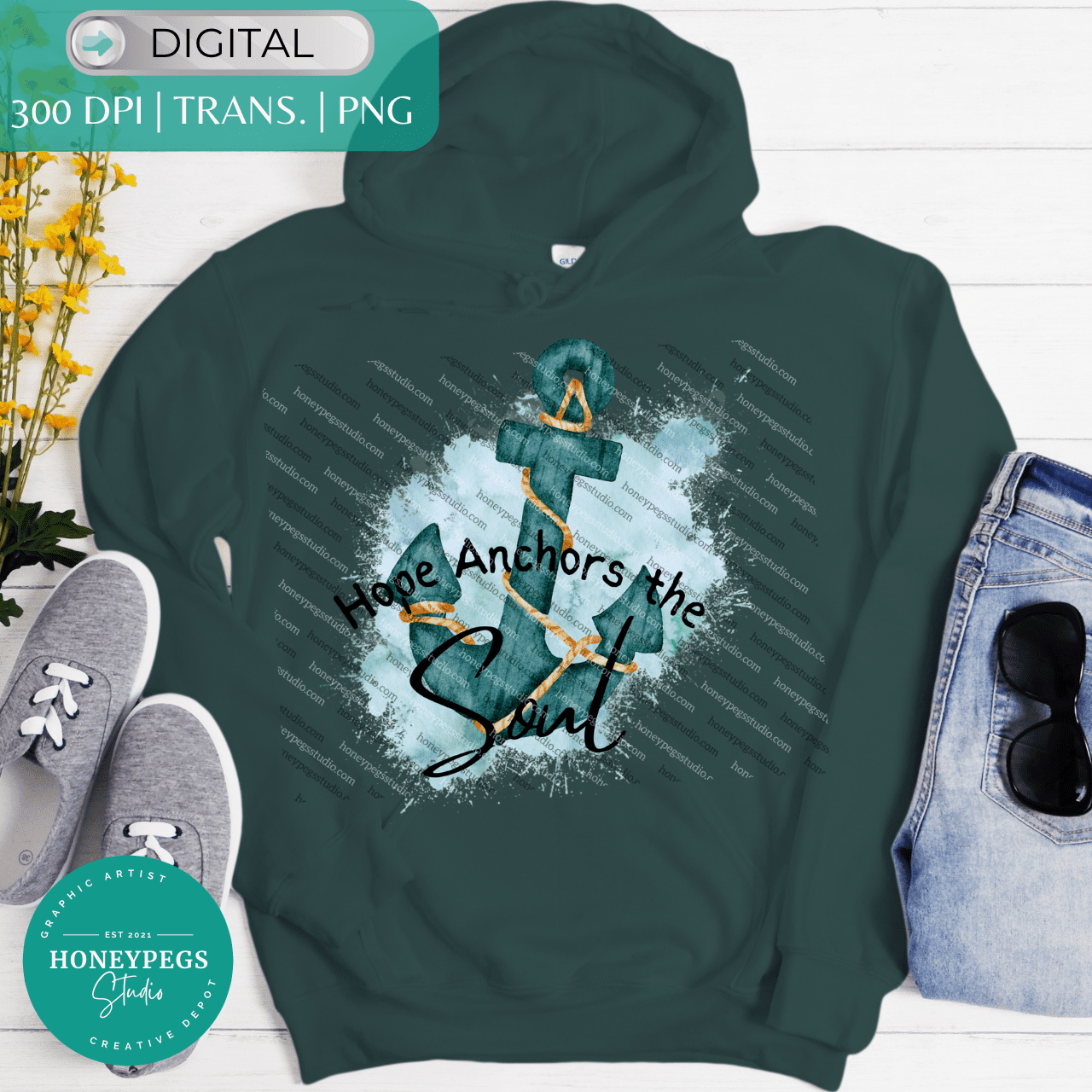 hope anchors the soul sublimation watercolor anchor png painted hope anchors the soul sublimation green anchor painted graphic splatter Christian sublimation religious png positive vibes sublimation png