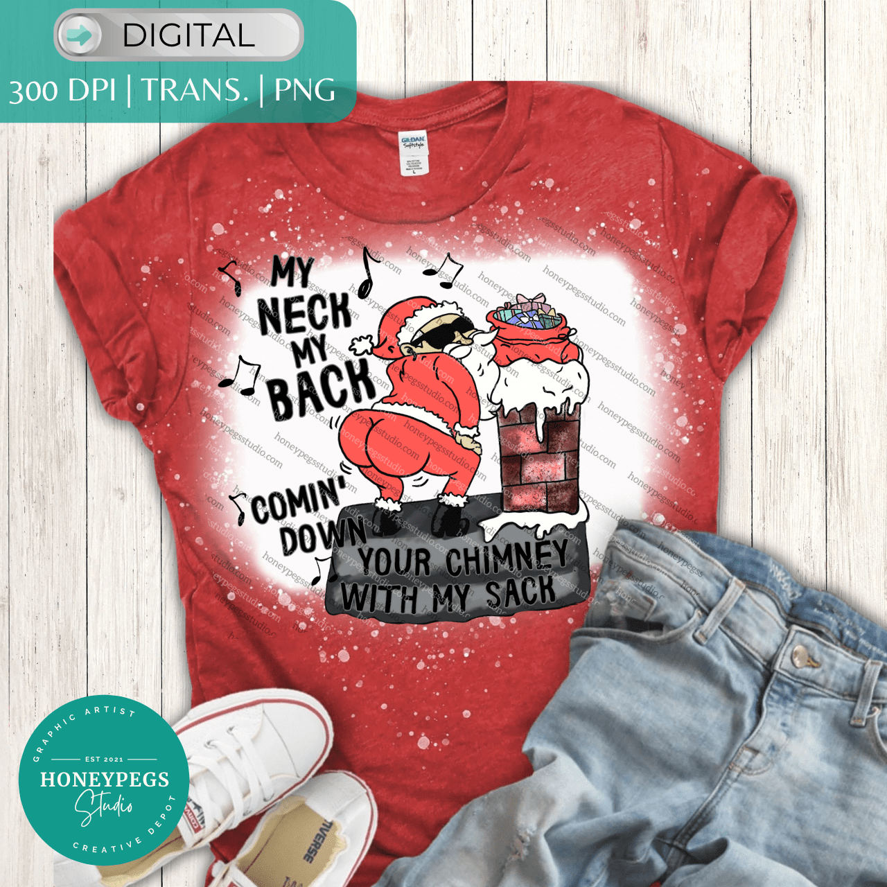 My Neck My Back Santa Twerking PNG