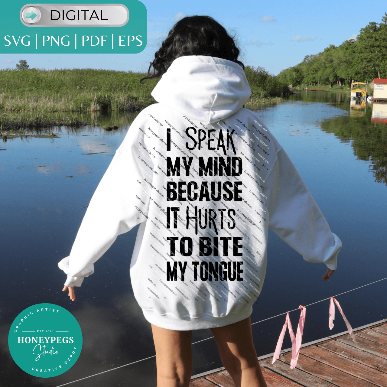 I speak my mind because it hurts to bite my tongue svg cricut cut file sublimation png funny cricut cut I speak my mind mom svg diva mom honeypegs studio graphic artist vector graphic