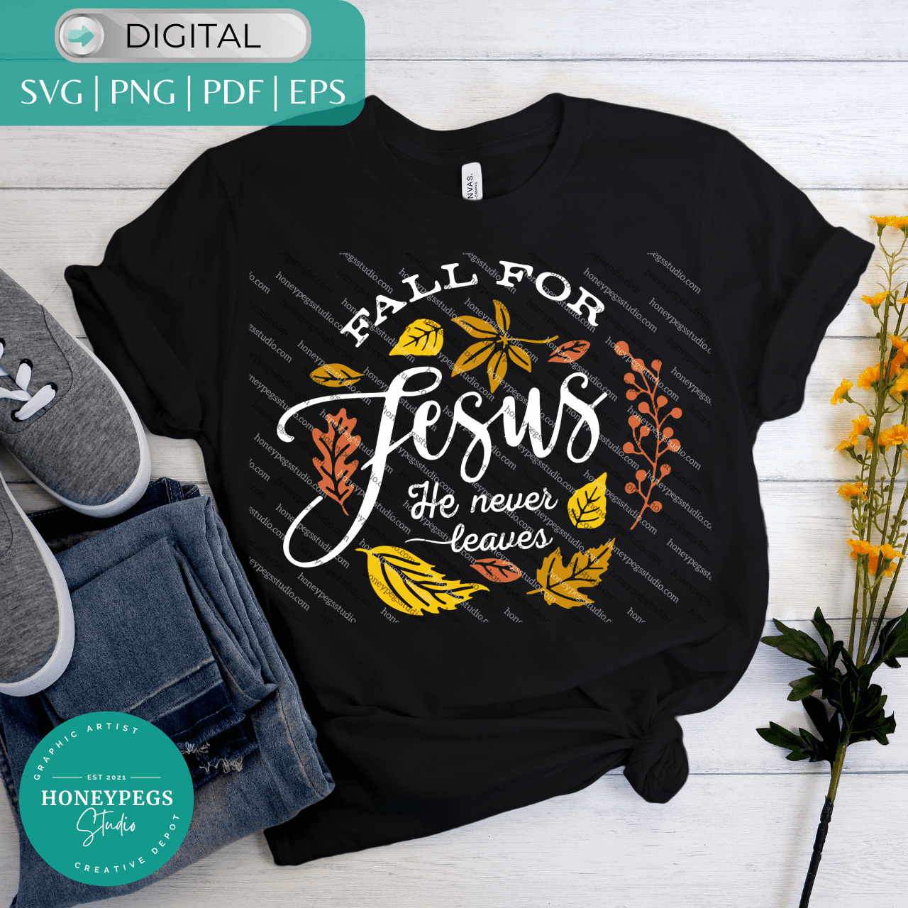 fall for Jesus he never leaves autumn season svg cricut cut files vector christian sublimation print png fall season cute svg cricut cut