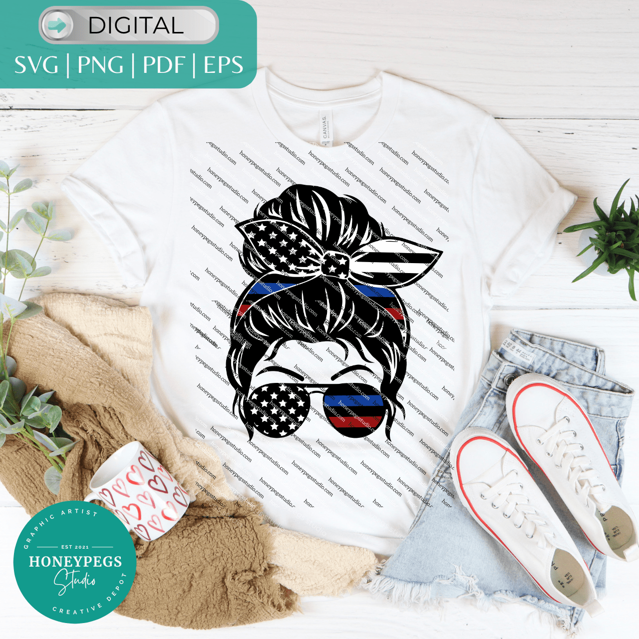 First Responders Messy Bun SVG Bundle
