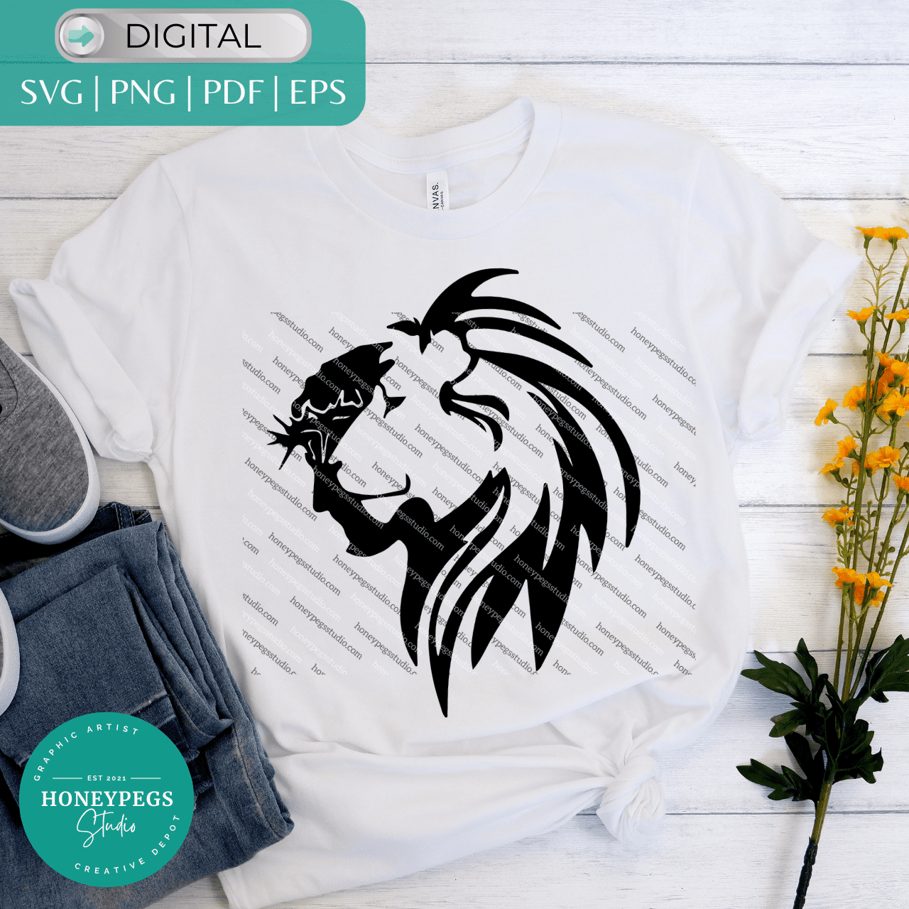 Jesus Lion Silhouette SVG cricut cut