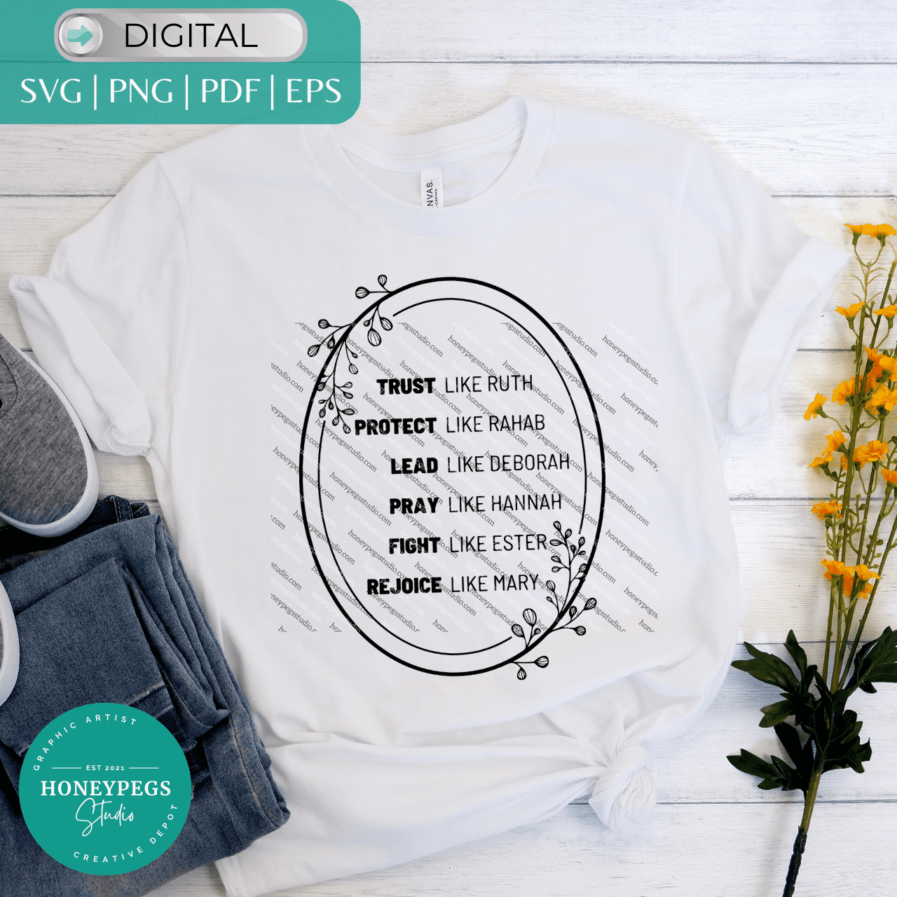 Trust Like Ruth SVG floral frame