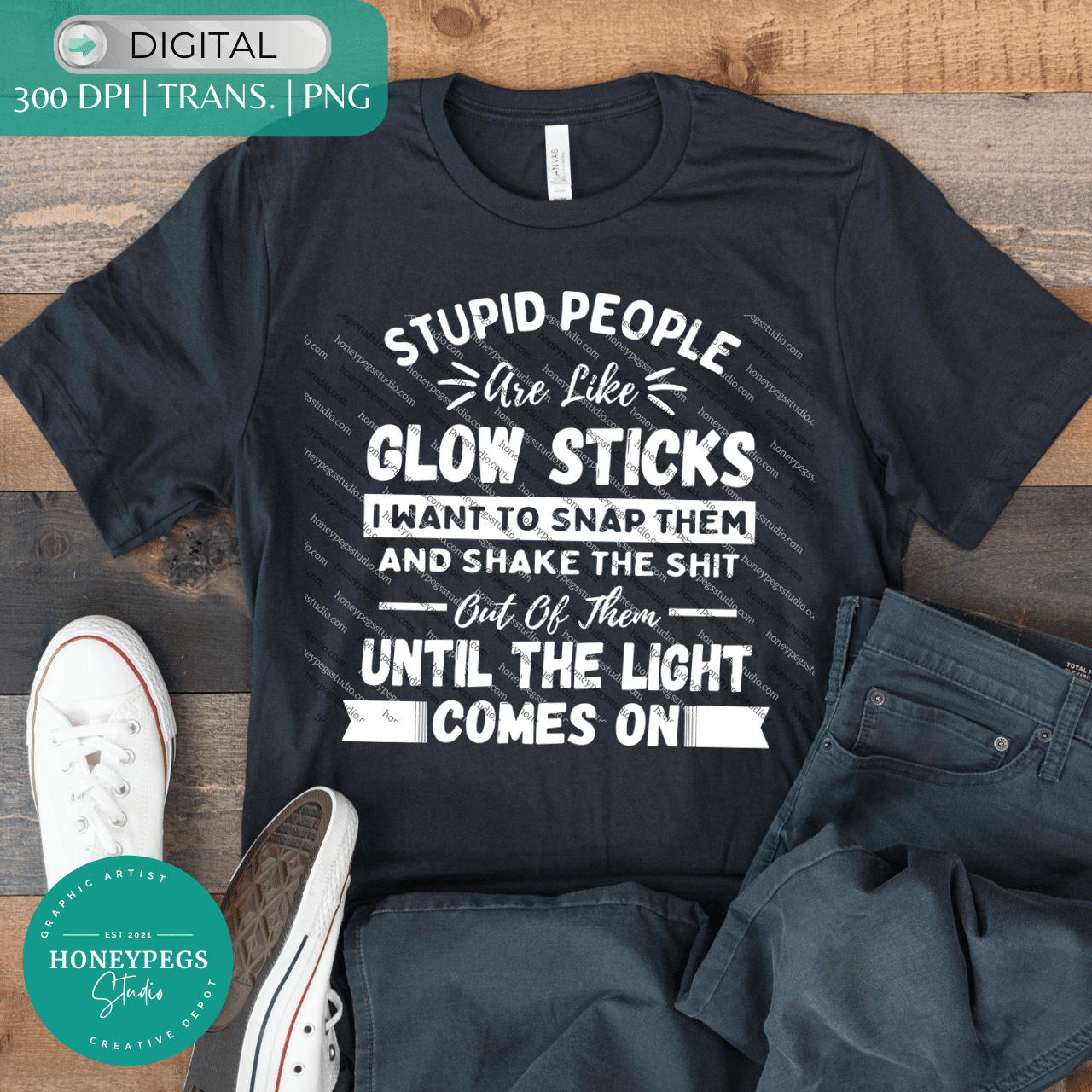 Stupid People Glow Sticks PNG