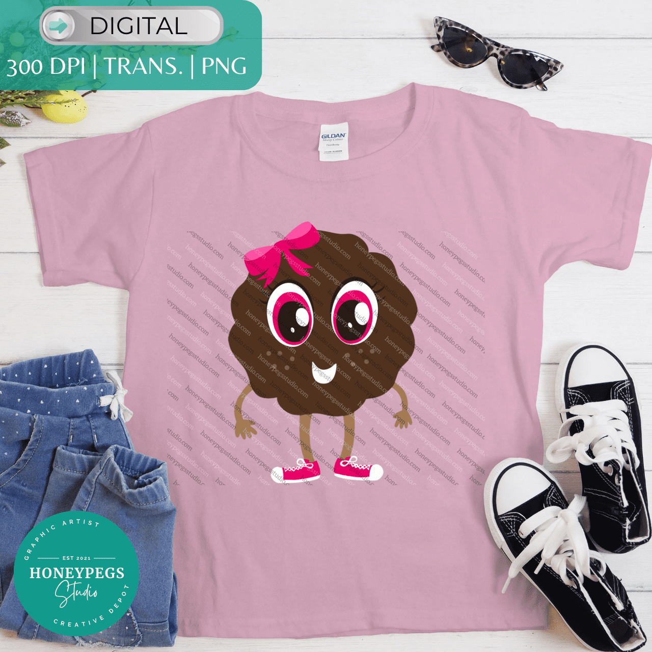 Raspberry Girl Scout Cookie Character PNG