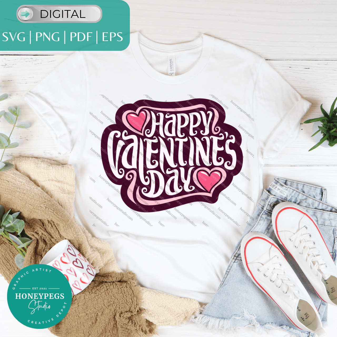 Happy Valentine's Day Colored Trio Pack SVG vectors