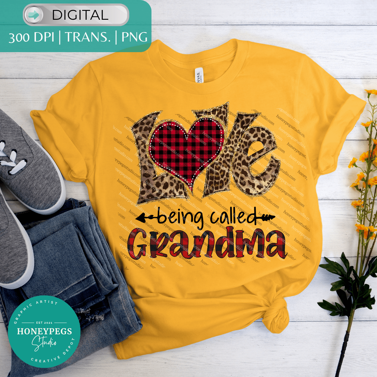 love being called grandma red flannel leopard print graphic sublimation png print honeypegs studio graphic artist design digital download flannel love being called grandma shirt print idea sublimation png