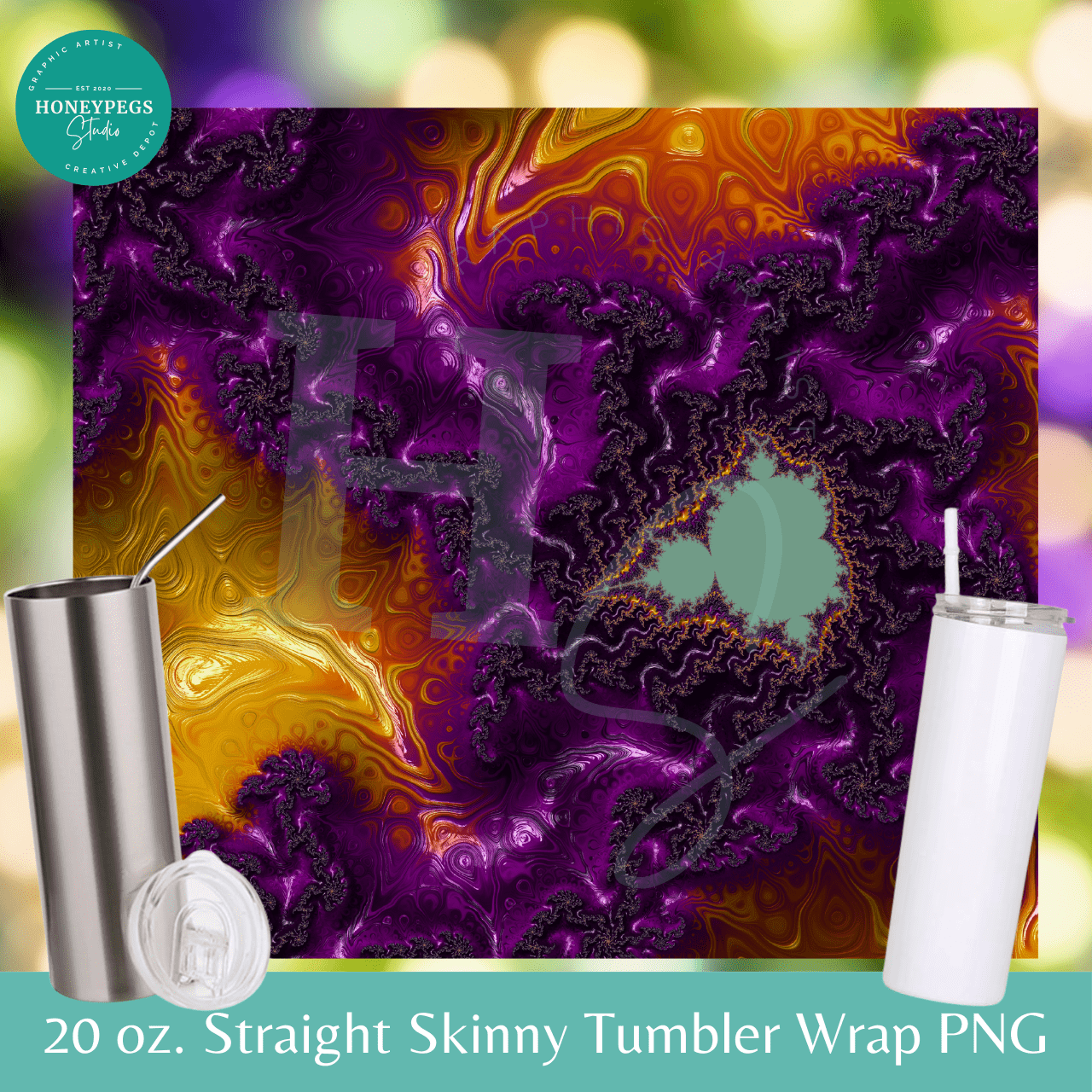 golden royal mardi gras sublimation wrap 20 oz tumbler honeypegs studio graphic artist designs tumbler wrap png mardi gras purple orange yellow gold art