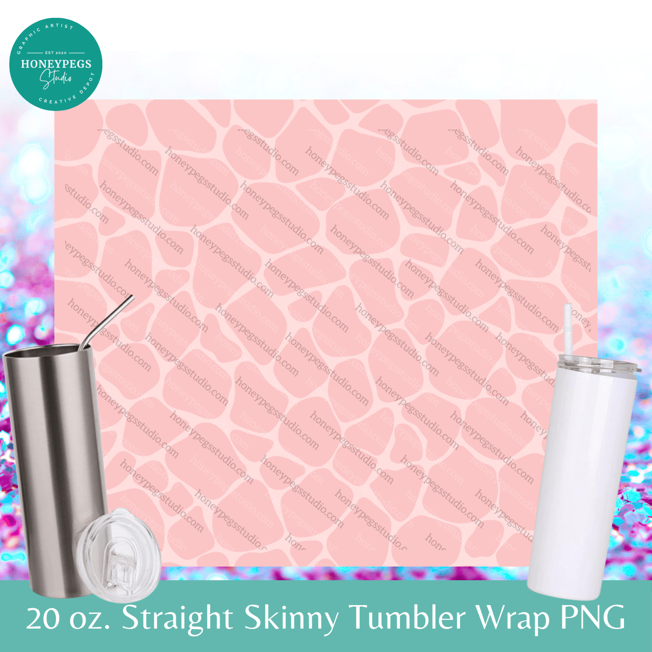 pink giraffe print pattern patches sublimation png 20 oz tumbler skinny straight print pink giraffe cow patch pattern spots sublimation tumbler wrap cute pink giraffe tumbler girls women aesthetic