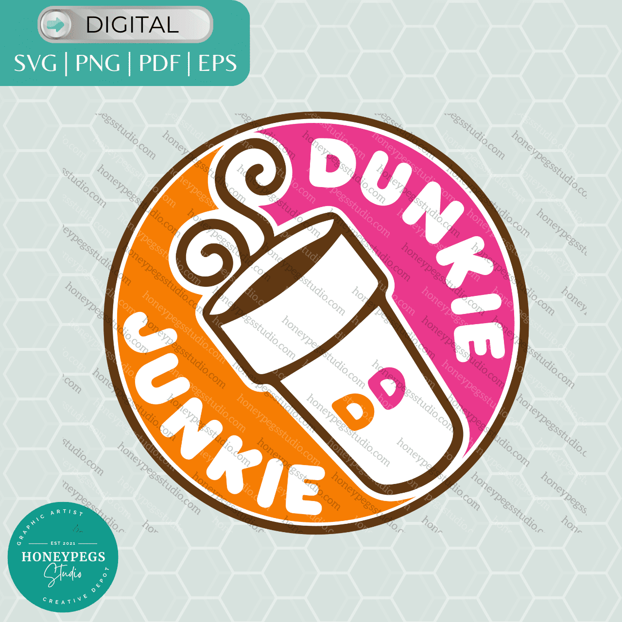 dunkie junkie svg vector badge dunkin logo stamp honeypegs studio graphic artist designs dunkie junkie sublimation print png digital sticker stamp dunkin lover coffee lover hot dunkin coffee cup vector graphic dunkie junkie sublimation print transfer dunkin lover gift idea sublimation apparel design coffee lover funny digital sticker cake topper vector dunkin lover cake topper vector dunkin lover vinyl design cricut cut files high quality designs
