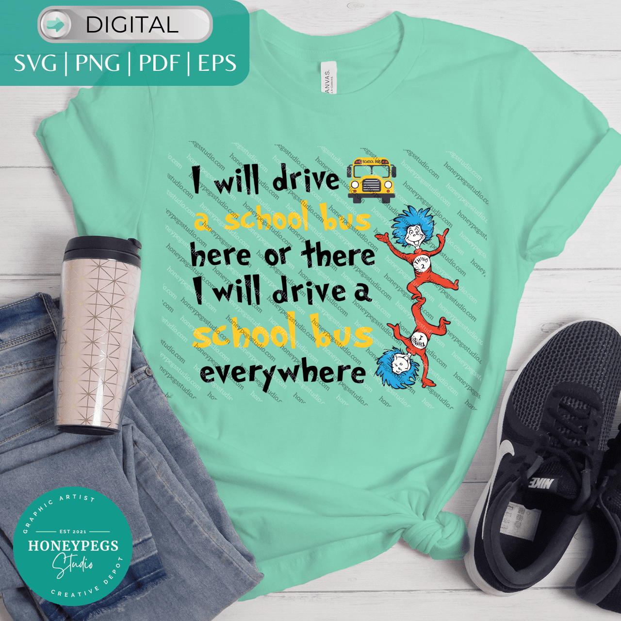I Will Drive A School Bus Dr Seuss SVG