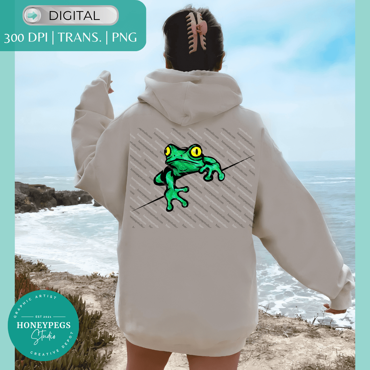 green frog gold eyed honeypegs studio graphic artist designs painted frog sublimation png heat press green frog sublimation print digital sticker digital download green frog design painted yellow eyed frog art sublimation