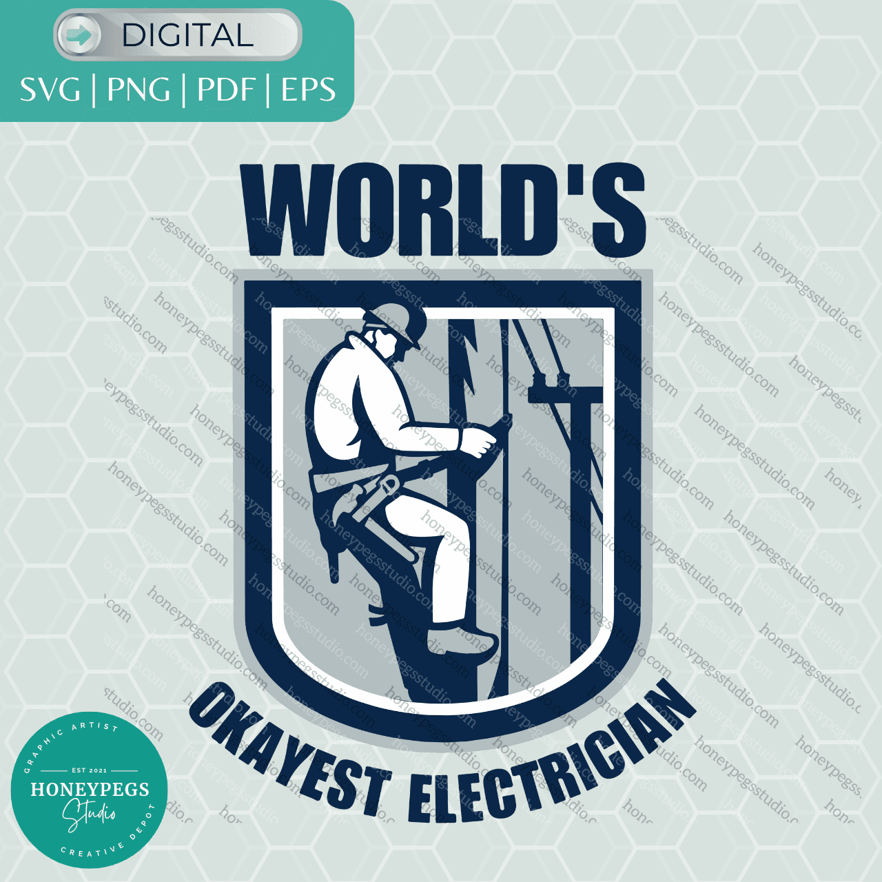 world's okayest electrician vector badge honeypegs studio graphic artist designs vector electrician husband gift ideas sublimation png world's okayest electrician vector cut files svg cricut cut funny humorous vector electrician husband svg electrician brother vector design gift electrician gift sublimation png idea electrician on pole svg electrician man vector clipart badge sublimation transfer print png easy beginner design easy layers