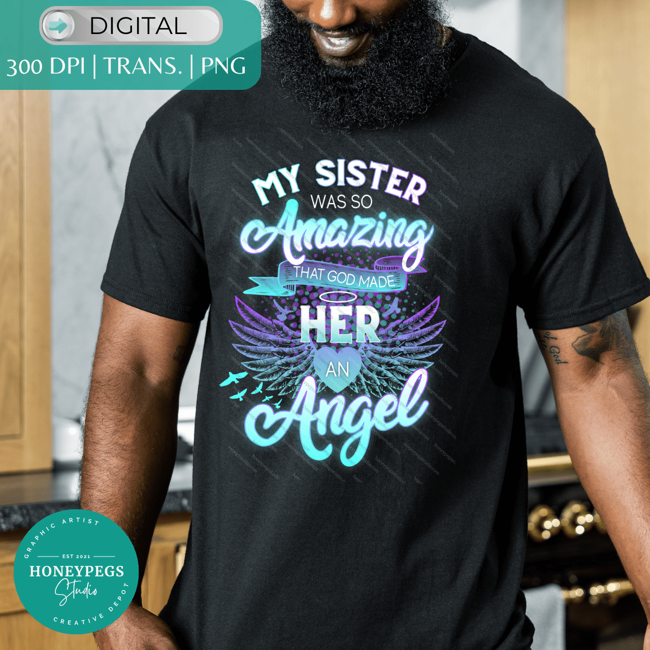 my sister was so amazing that god made her an angel sublimation graphic png honeypegs studio online store graphics american artist cricut crafts heatpress files transparent background mugpress designs suicide heatpress files vector clipart angel wings suicide clipart angel cricut suicide files remember sister graphic suicide awareness purple and blue teal colors honeypegs studio graphic artist sister loss suicide awareness wings angel sublimation sister angel wings remembrance high quality prints sub designs instant download digital download instant access high quality print bright blue and purple colors suicide shirt custom shirt design
