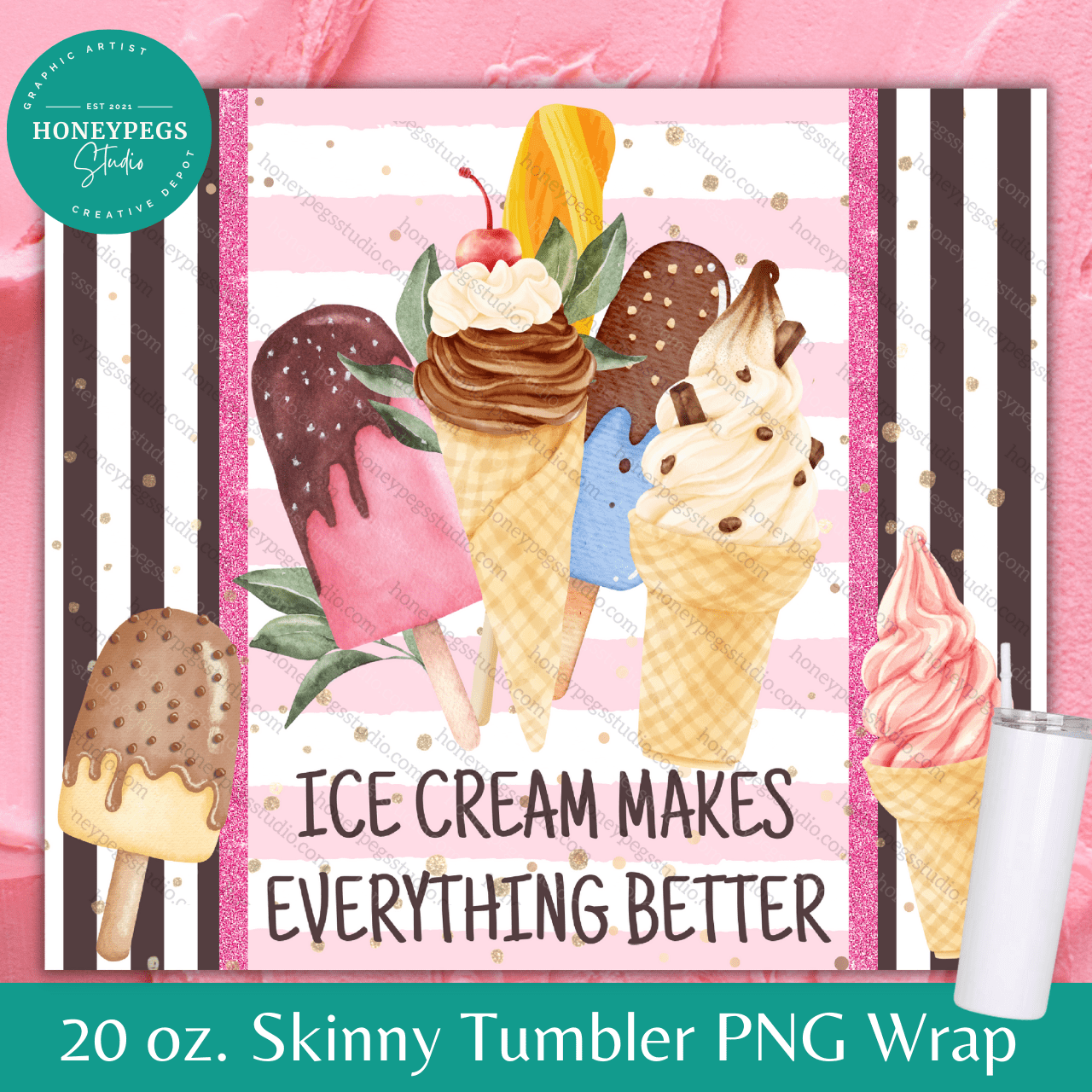 ice cream makes everything better tumbler wrap skinny 20 oz honeypegs studio graphic artist sublimation ice cream tumbler wrap ice cream cone sublimation tumbler wrap print png vintage watercolor ice cream tumbler wrap sublimation png design high quality print 300 dpi honeypegs studio artist digital instant download high quality designs ice cream lover cute tumbler ice cream cup 20 oz skinny tumbler wrap
