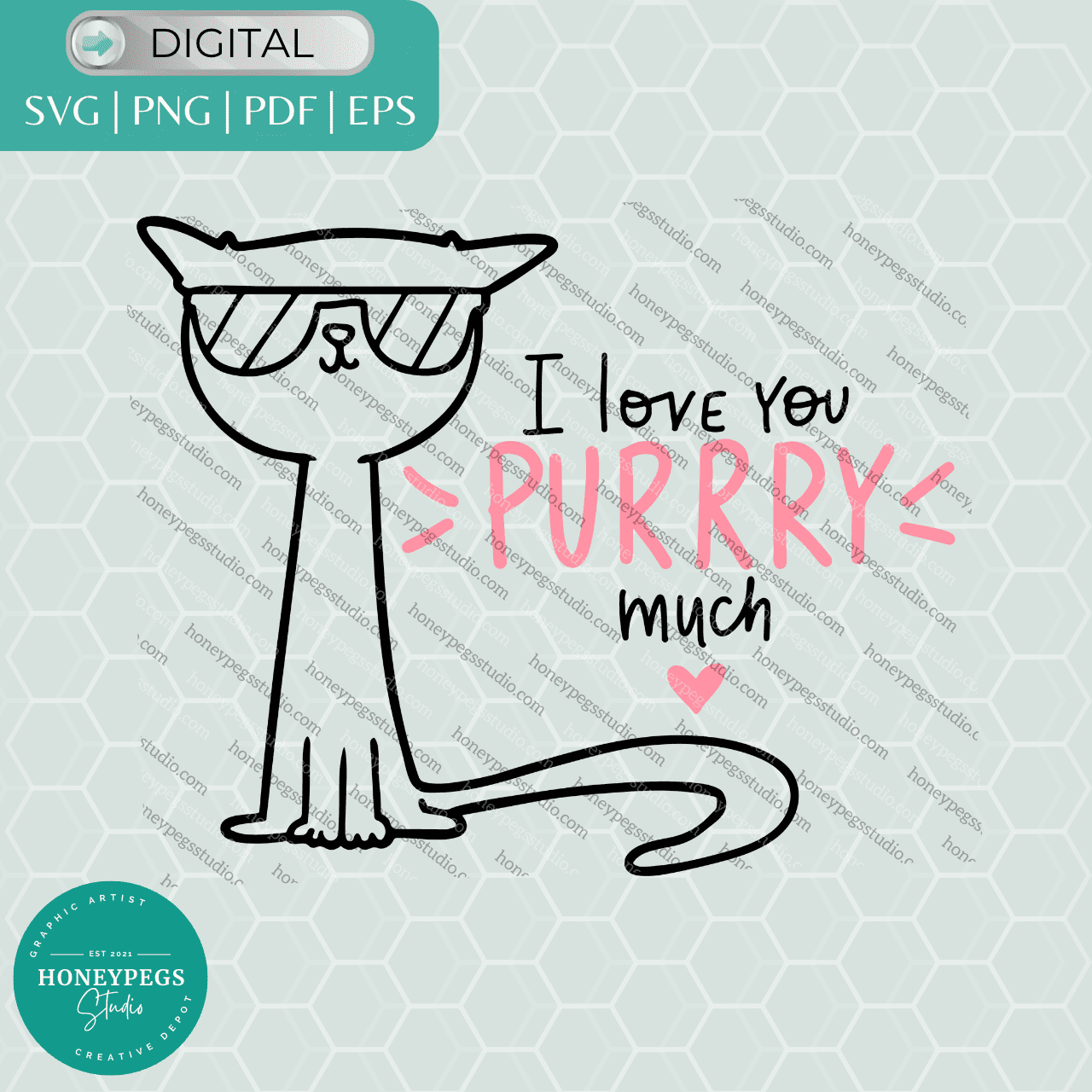 i love you purry much svg vector graphic cool cat sublimatuion design honeypegs studio graphic artist cool cat sunglasses vector graphic i love you purry much pink heart cat lover design cool cat vector high quality print sublimation i love you purry much cat design instant download digital file cut files cricut cut files sublimatuon print cat lover cool cat sunglasses vector print