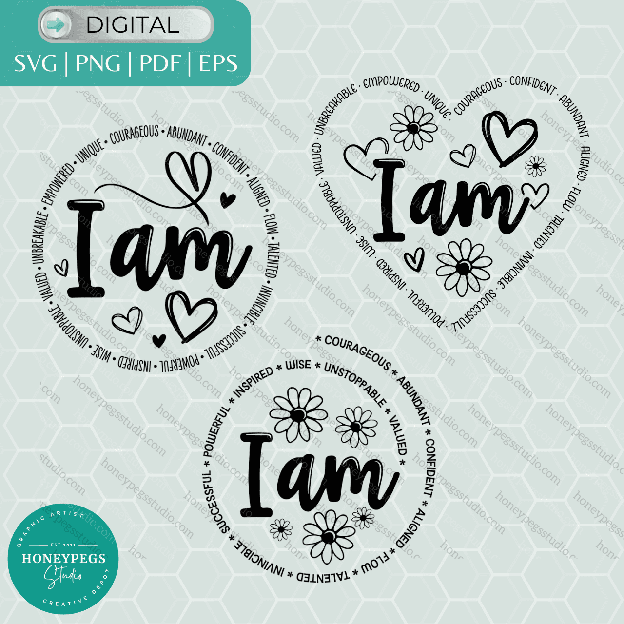 I Am Trio Bundle SVG vector files