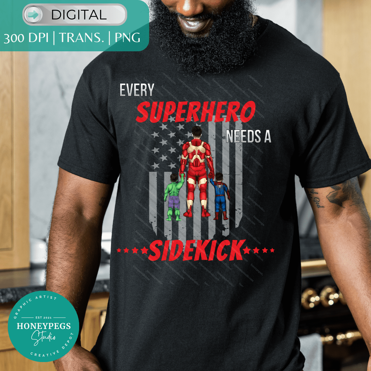 every superhero needs a sidekick png honeypegs studio cricut heatpress file transfer transparent background dad and boys sublimation graphic ironman hulk boy spiderman superhero dad shirt graphic honeypegs studio graphic artist American flag sublimation superhero sidekick two boys dad of boys father of sons graphic shirt print png sublimation design high quality print honeypegs sttudio father's day superhero and sidekick two sons american flag online store graphic artist cticut cut files sublimation png graphic superhero dad and kids sons instant download digital download online store graphics small artist instant download files heatpress and mugpress shirts crafts cricut cut files svg vector clipart files clipart prints sublimation png