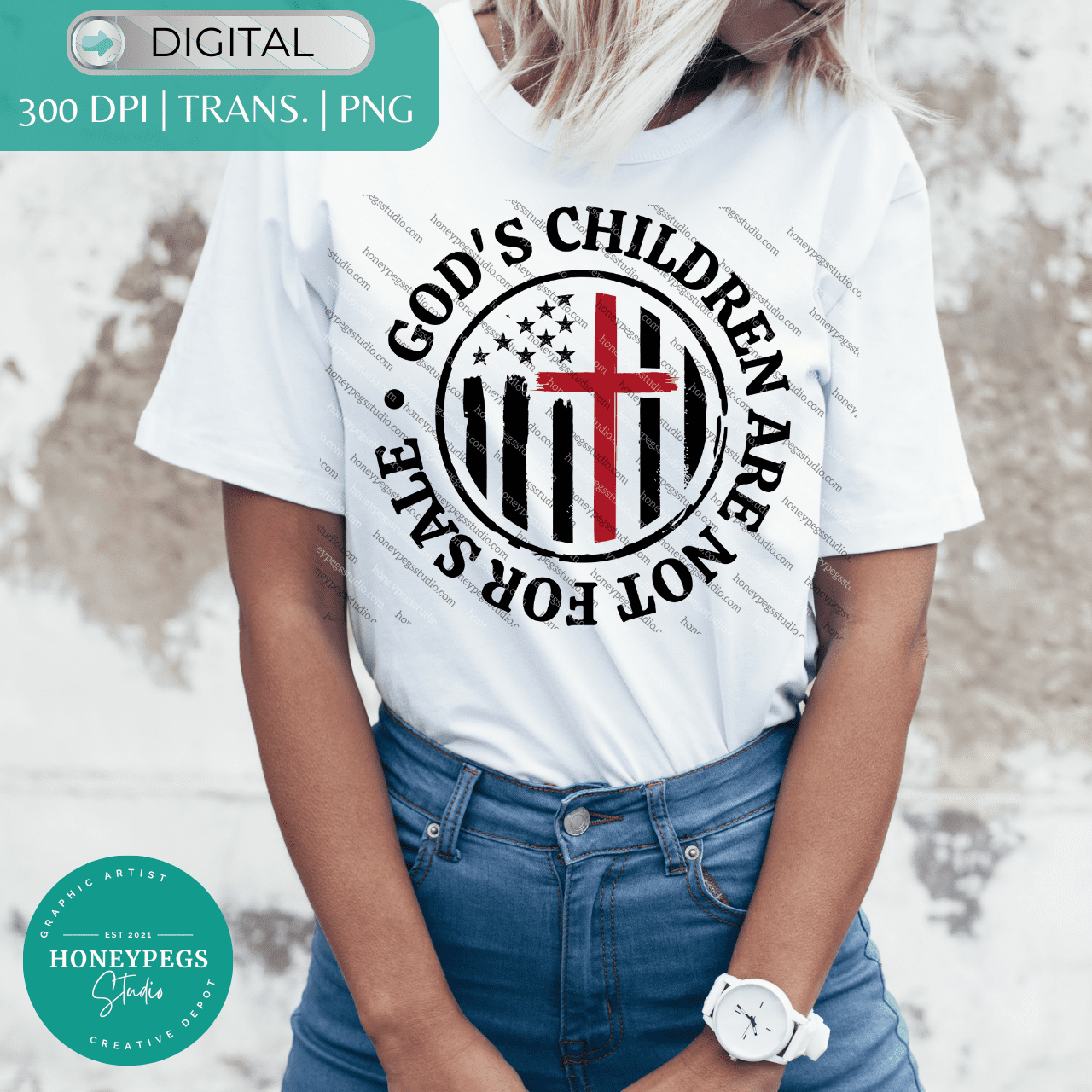 Round God's Children Are Not For Sale PNG