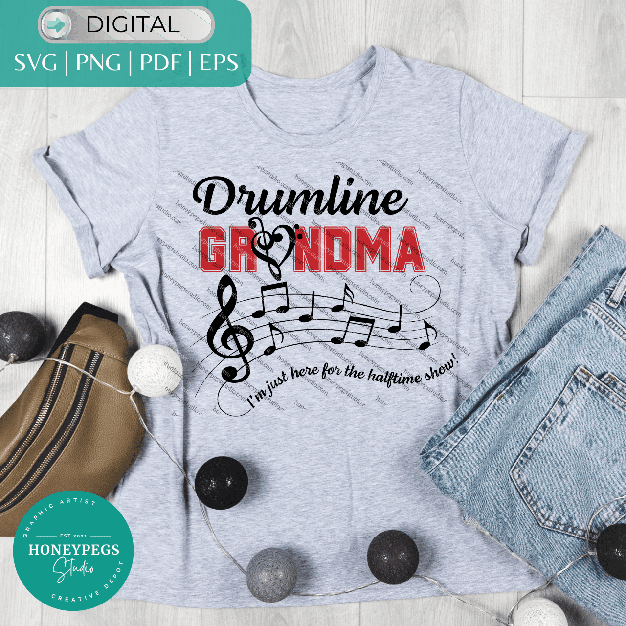 Drumline Grandma Halftime Vector Files