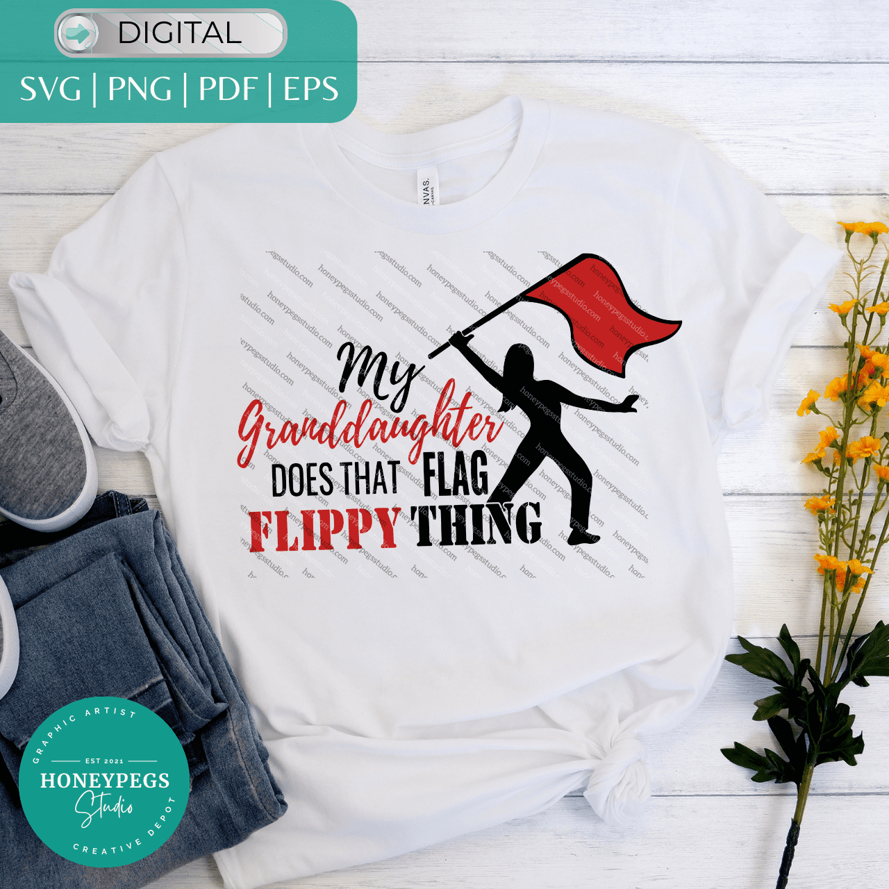 Granddaughter Flag Flippy Thing Vector files