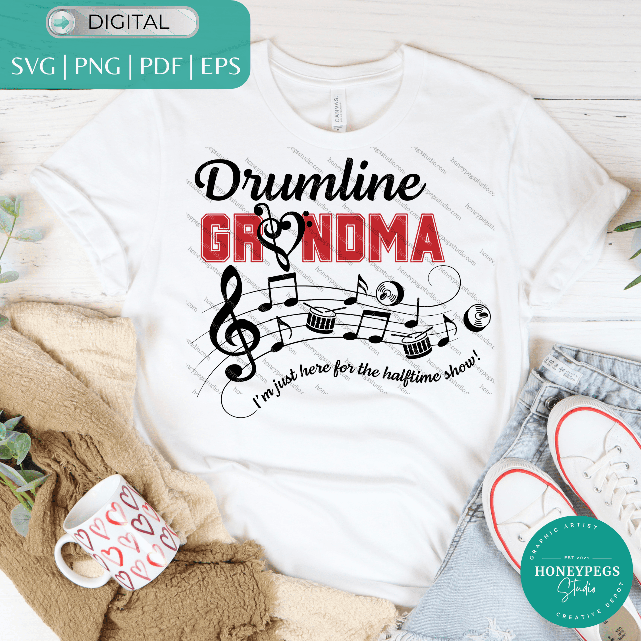 Drumline Grandma Cymbals Version SVG