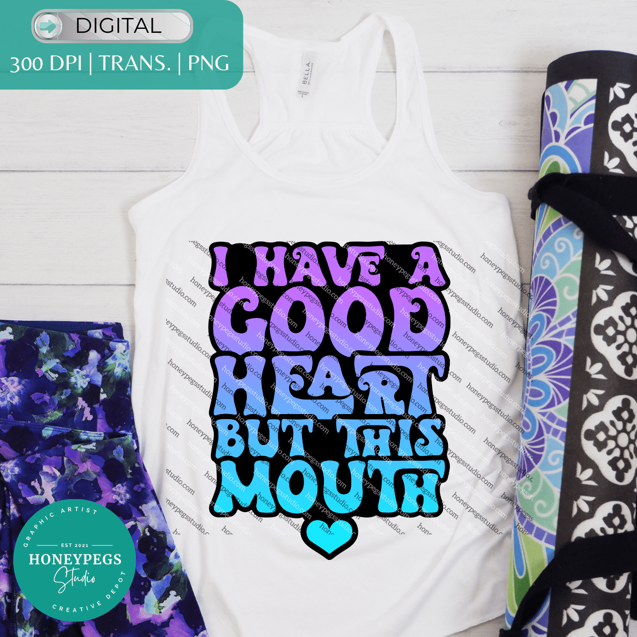 But This Mouth Purple Blue Ombre PNG