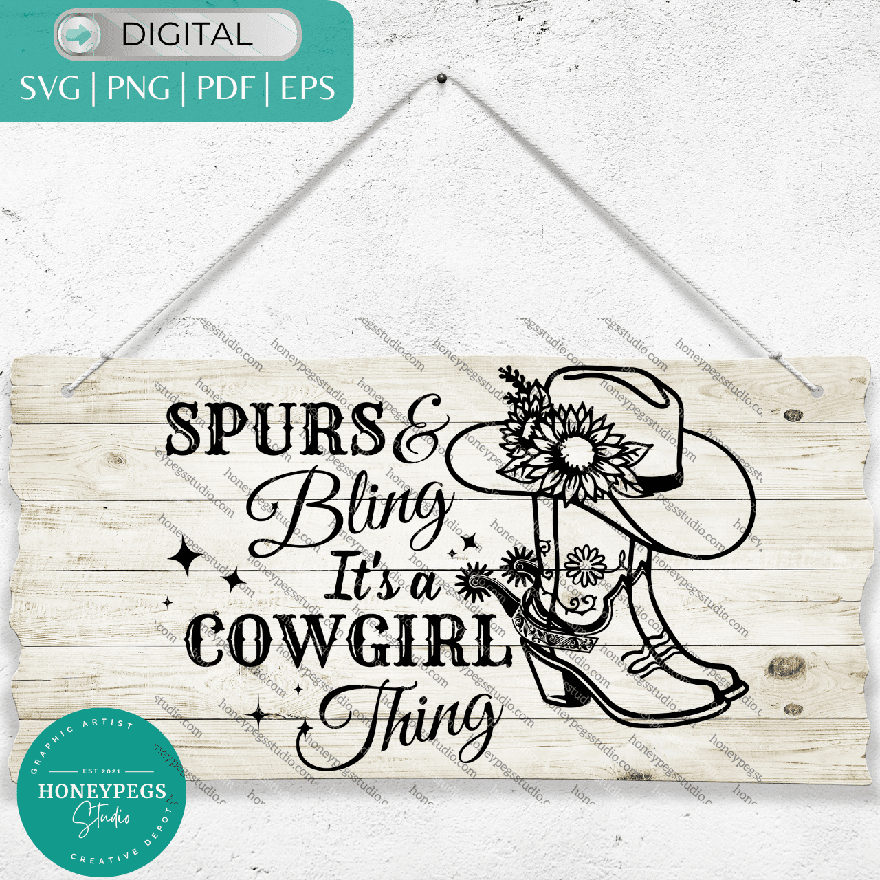 Spurs & Bling It's A Cowgirl Thing SVG