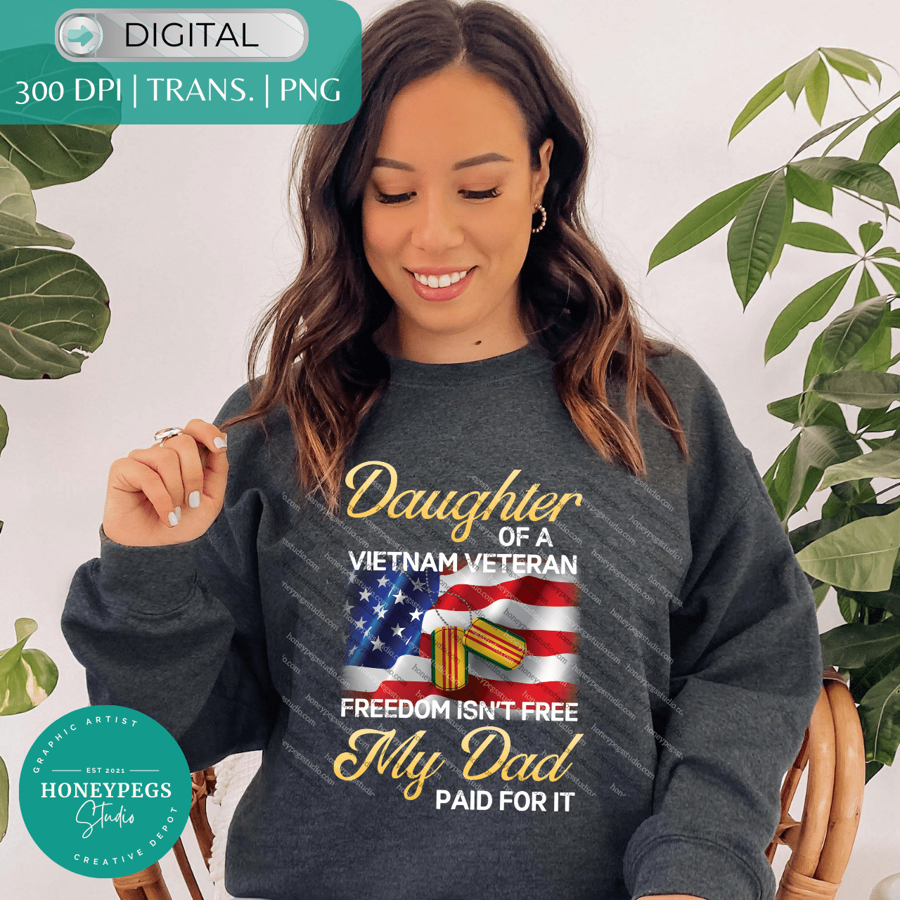 Daughter Of A Vietnam Veteran PNG graphic