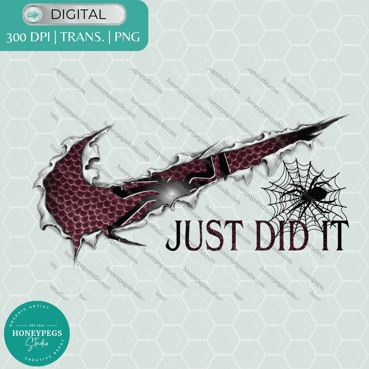 Maroon Just Did It Spider PNG