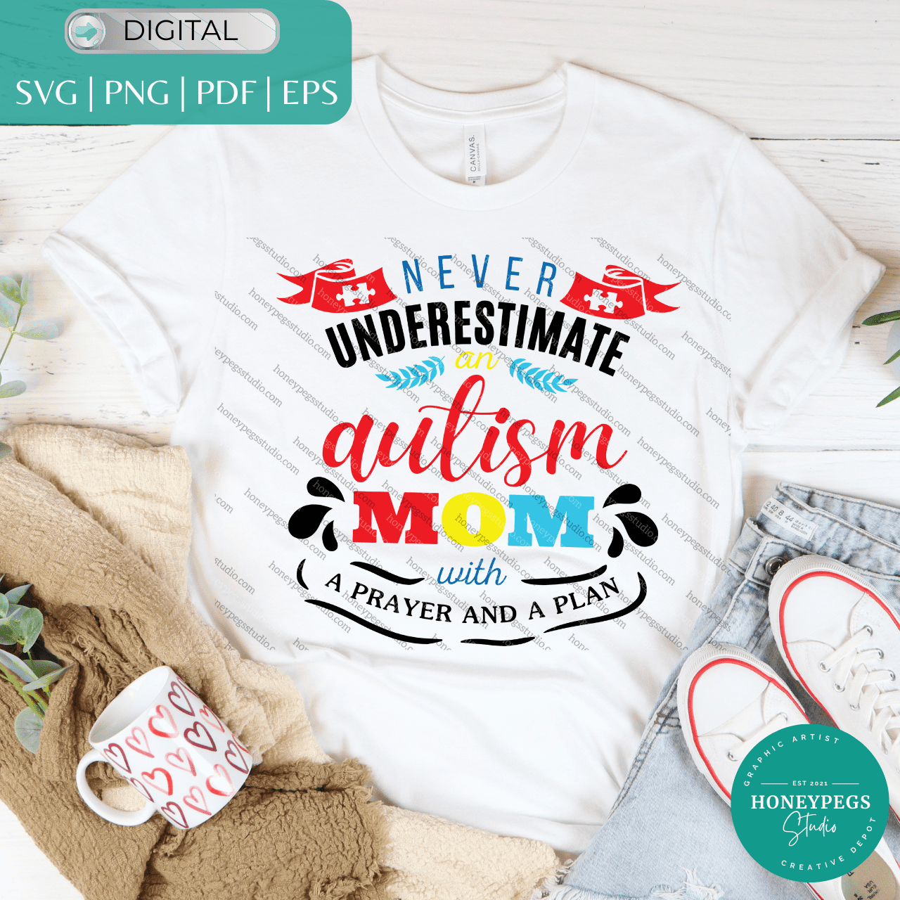 Prayer and Plan Autism Mom Vector Pack
