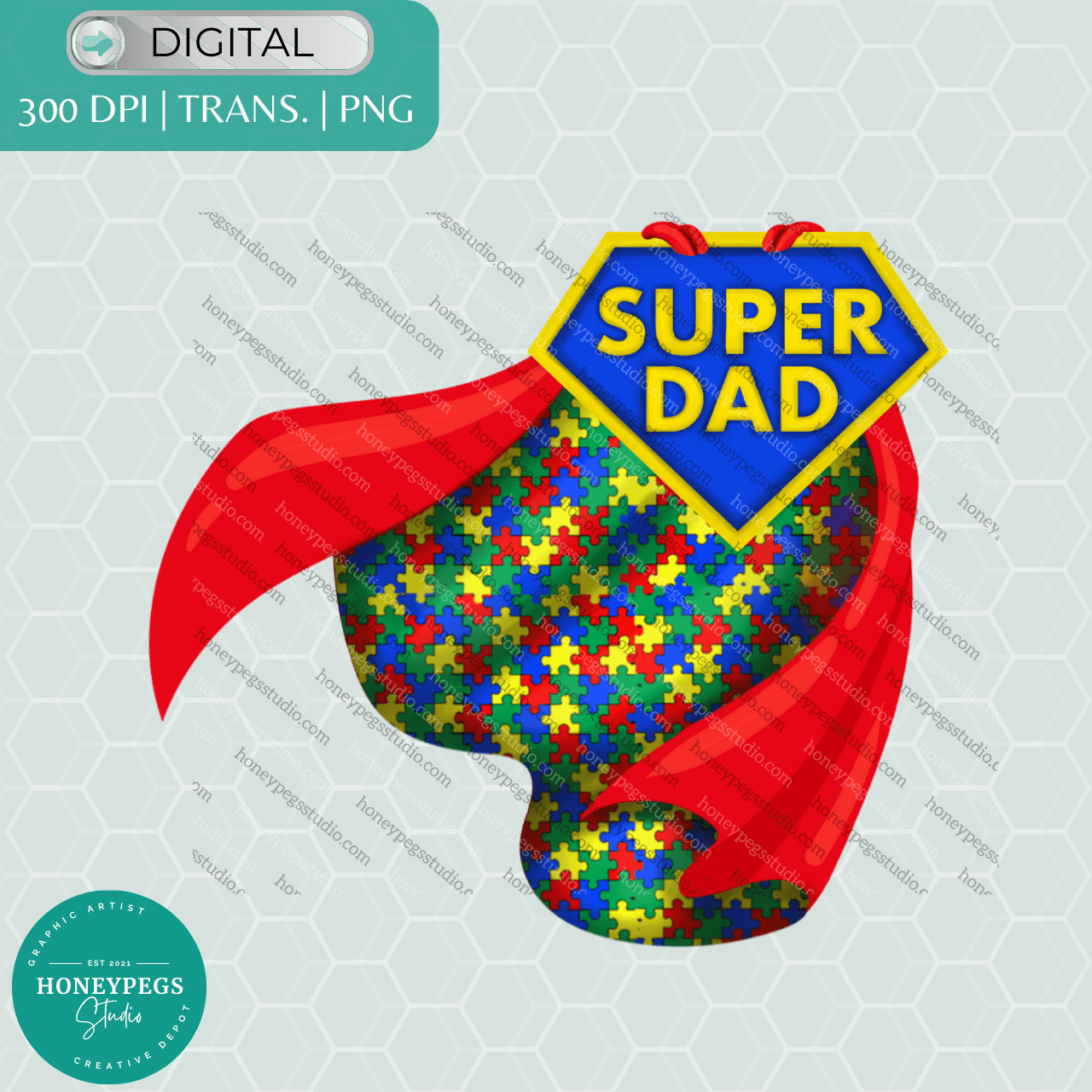 super dad autism cape png design father's day autism awareness puzzle pattern superman cape png honeypegs studio graphic artist sublimation design father's day digital download transparent background sublimation design autism awareness dad super dad cricut cut files sublimation graphics digital download instant download transparent background heat press designs store png graphics small artist digital download heatpress files high quality high resolution