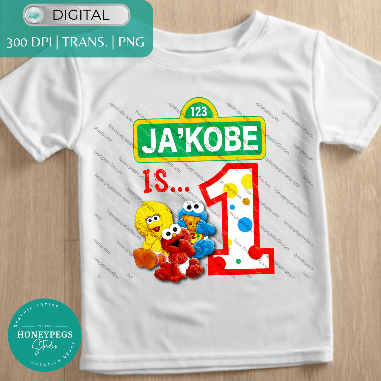 Ja'Kobe is 1 Sesame Babies PNG