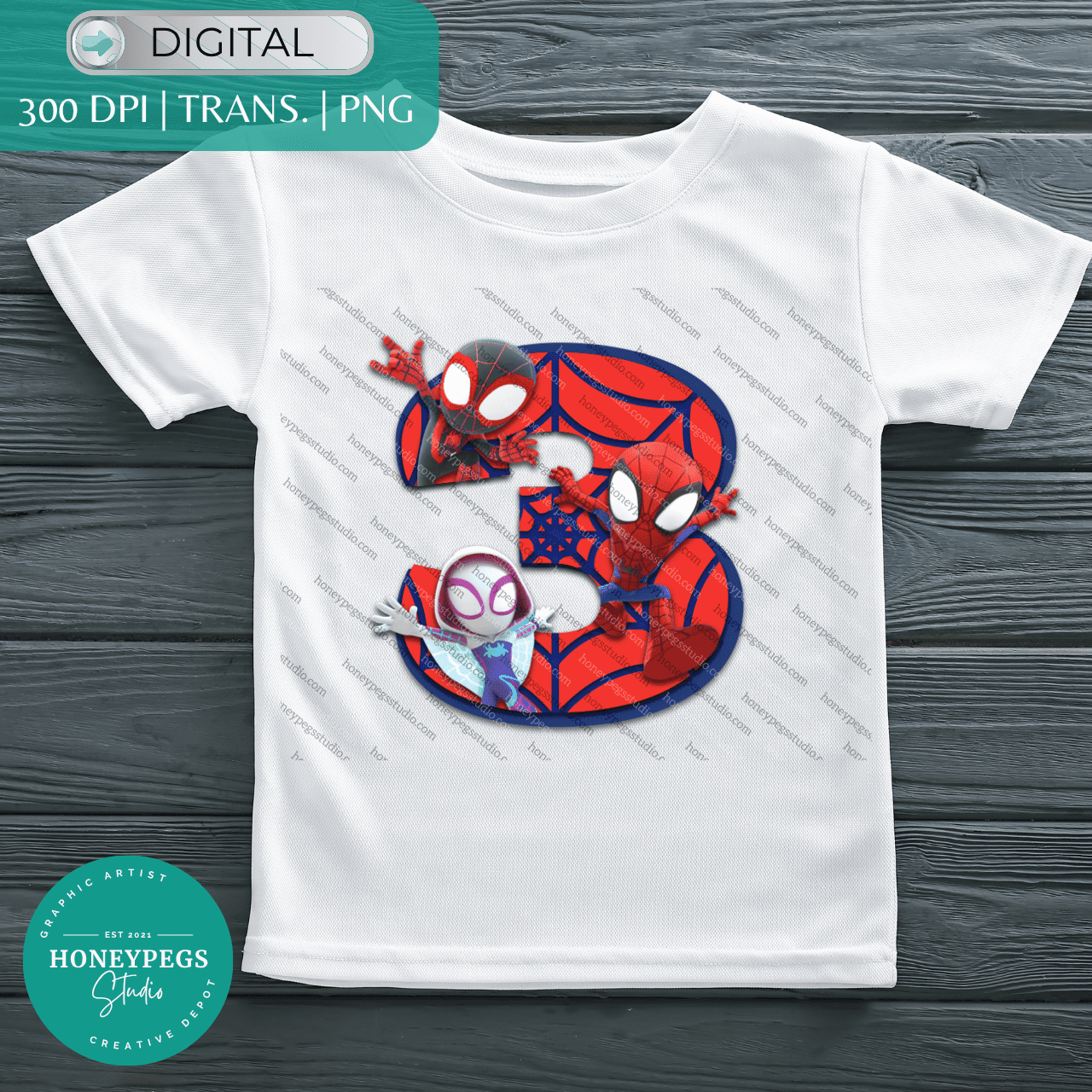 Spidey and Friends 3rd Birthday PNG
